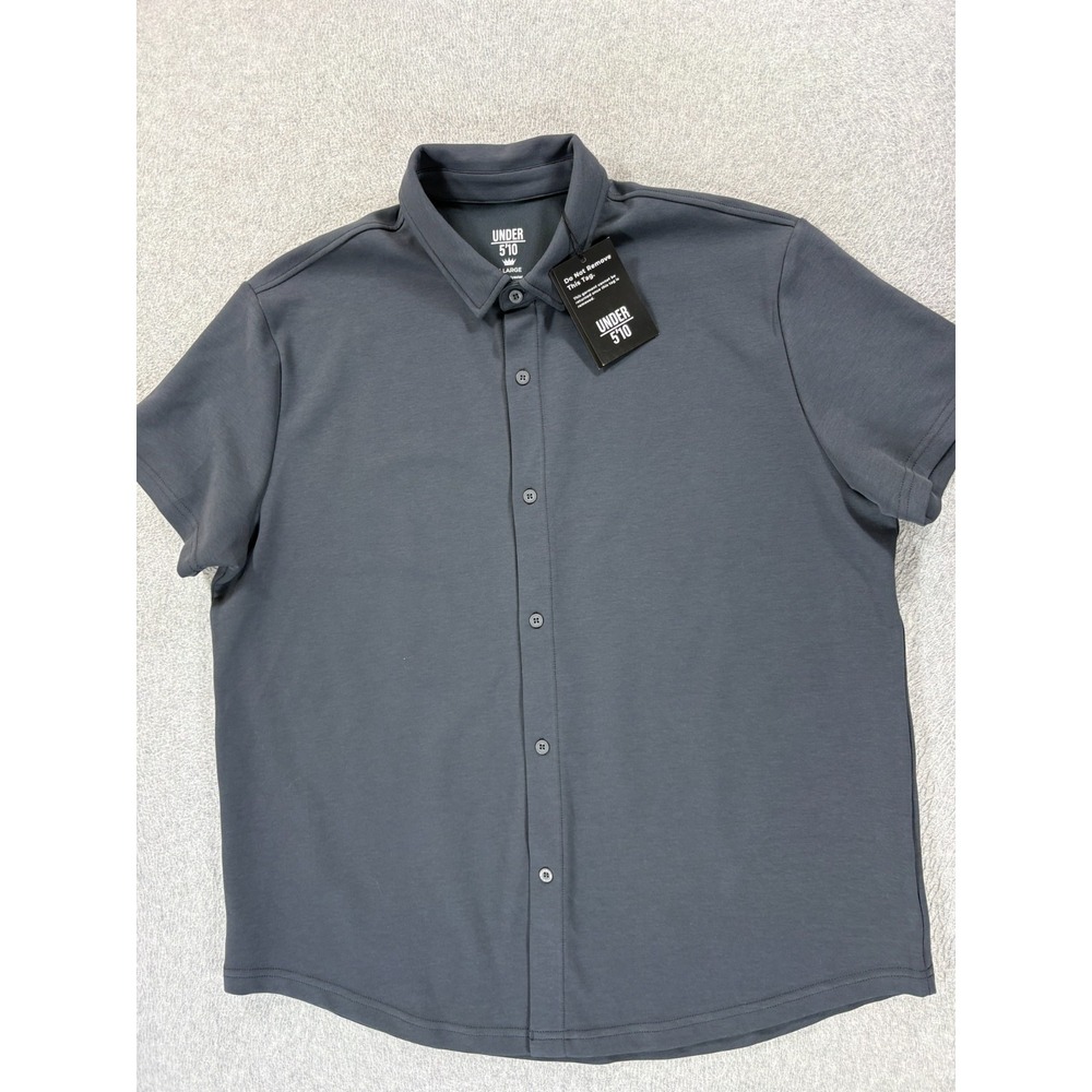 NWT Under 5'10 Performance Short Sleeve Button Down Shirt (Men's XL) Charcoal